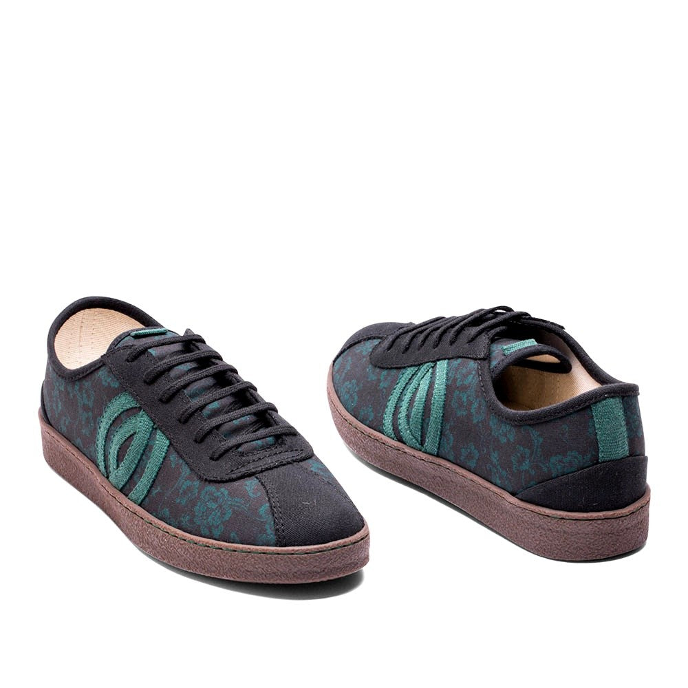 Vegan sneakers of recycled polyester green flowers - VESICA PISCIS FOOTWEAR