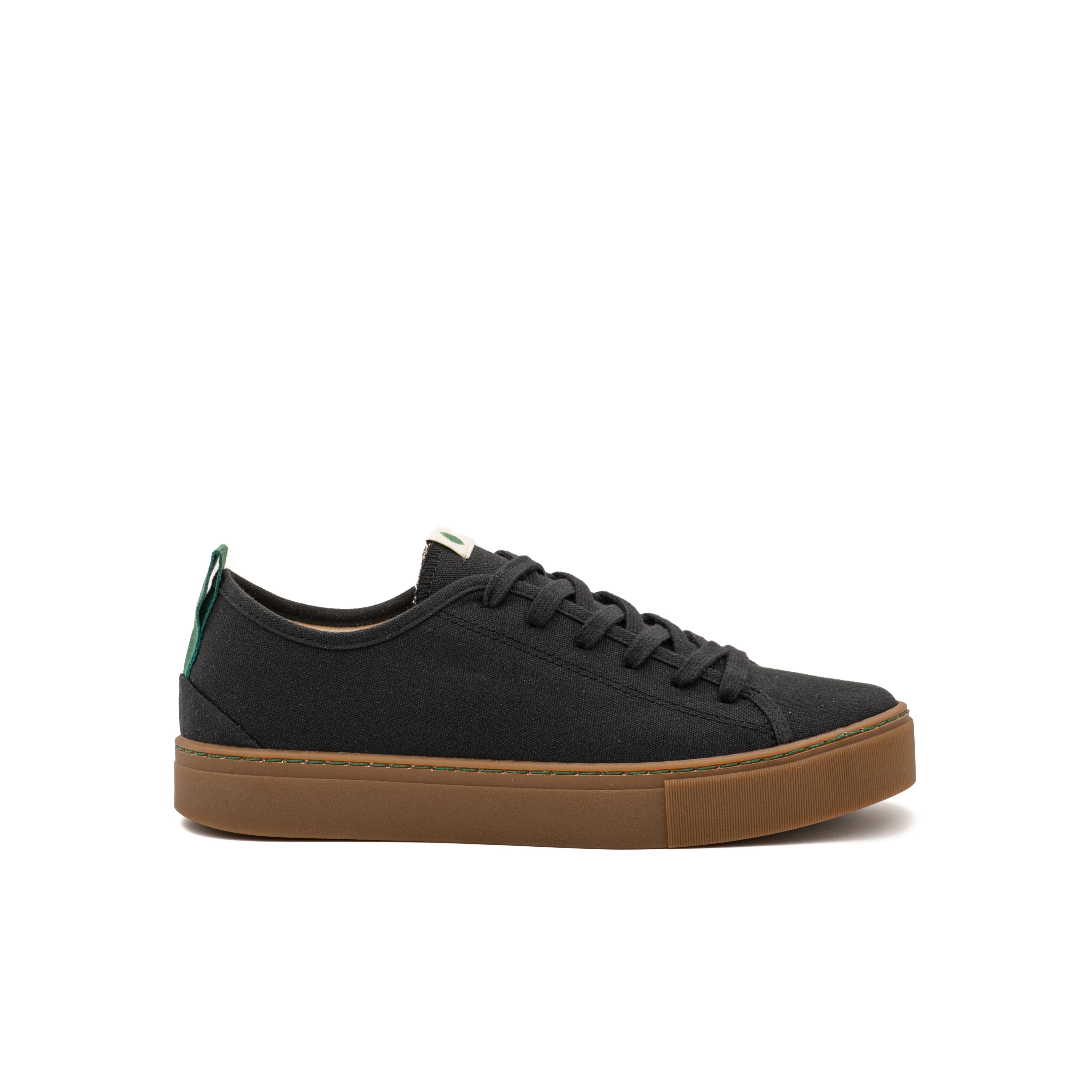 Buy Vegan Trainers of recycled cotton black caramel