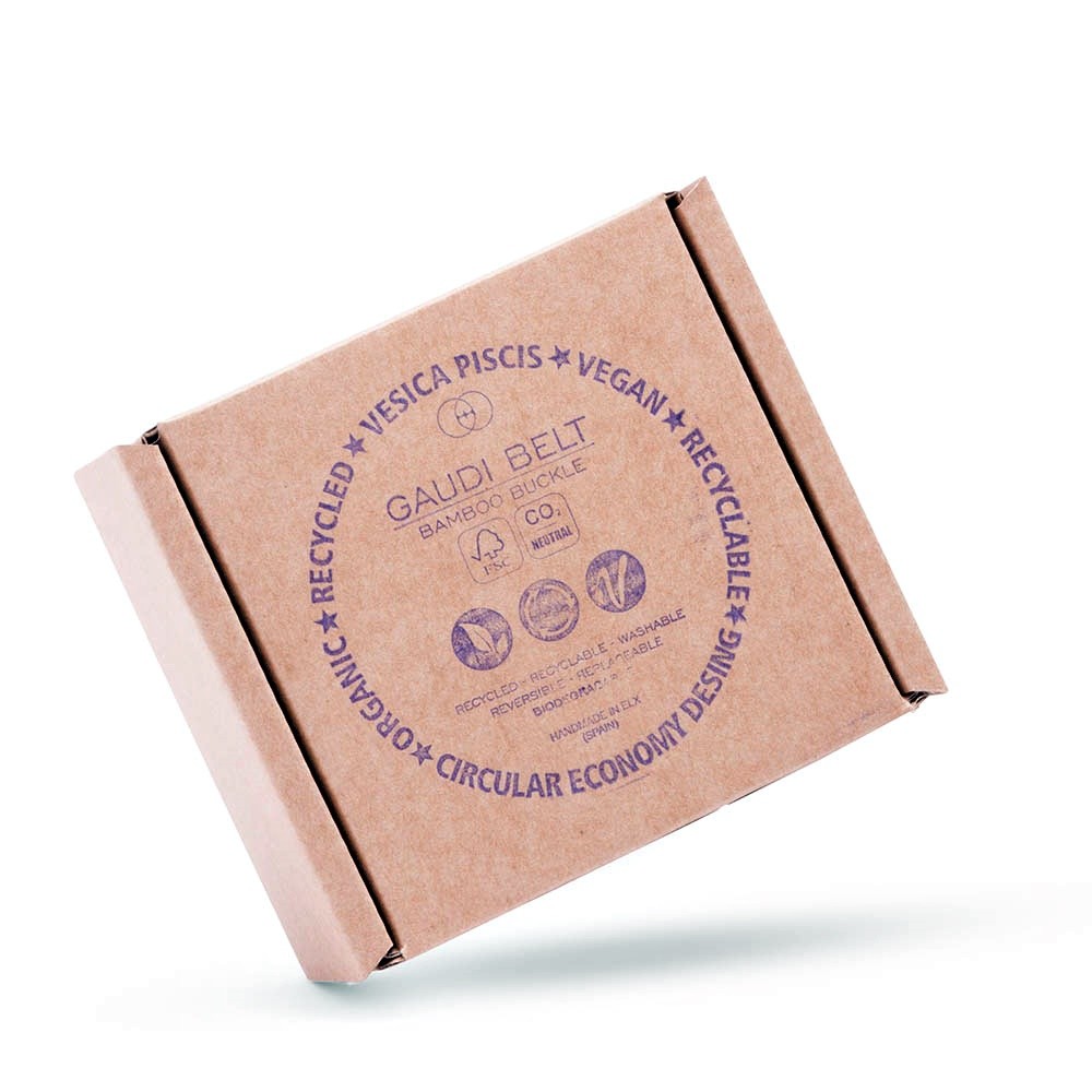 VEGAN BELT MADE WITH RECYCLED COTTON AND BAMBOO BUCKLE - VESICA PISCIS FOOTWEAR