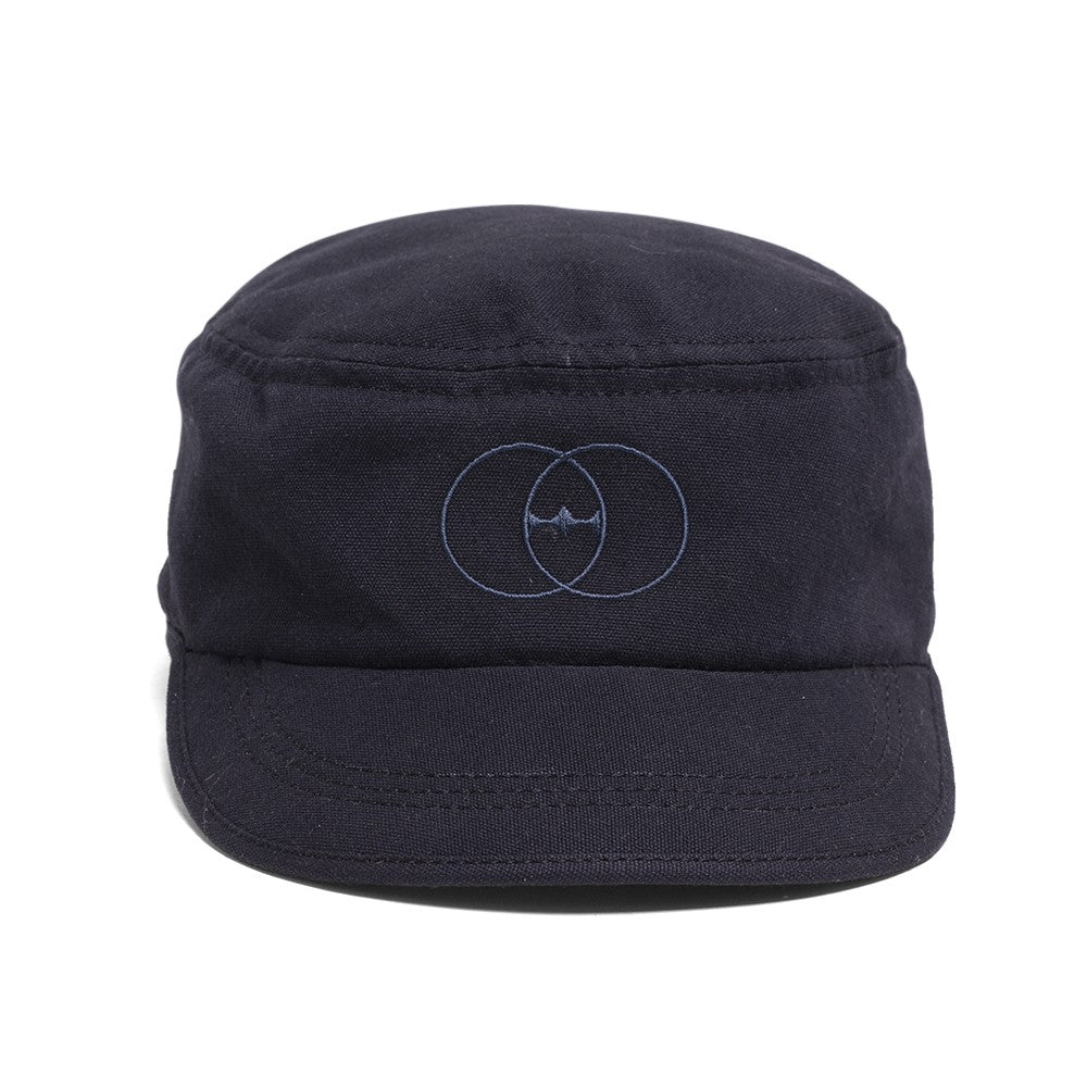 VEGAN CAP OF RECYCLED COTTON BLACK AND COCONUT BUTTON - RUMI - VESICA PISCIS FOOTWEAR