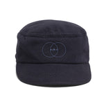 VEGAN CAP OF RECYCLED COTTON BLACK AND COCONUT BUTTON - RUMI - VESICA PISCIS FOOTWEAR