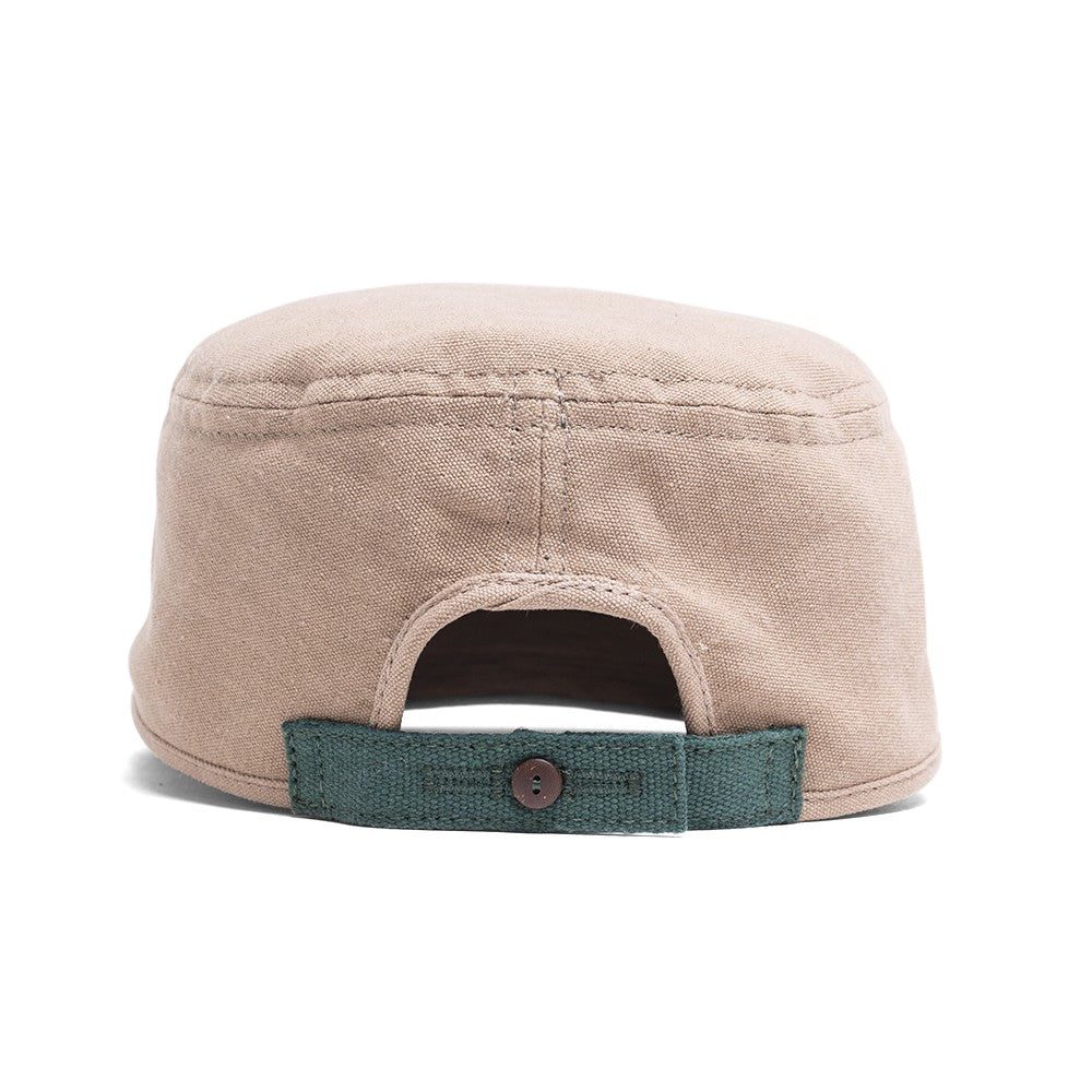 VEGAN CAP OF RECYCLED COTTON BEIGE AND COCONUT BUTTON - RUMI - VESICA PISCIS FOOTWEAR