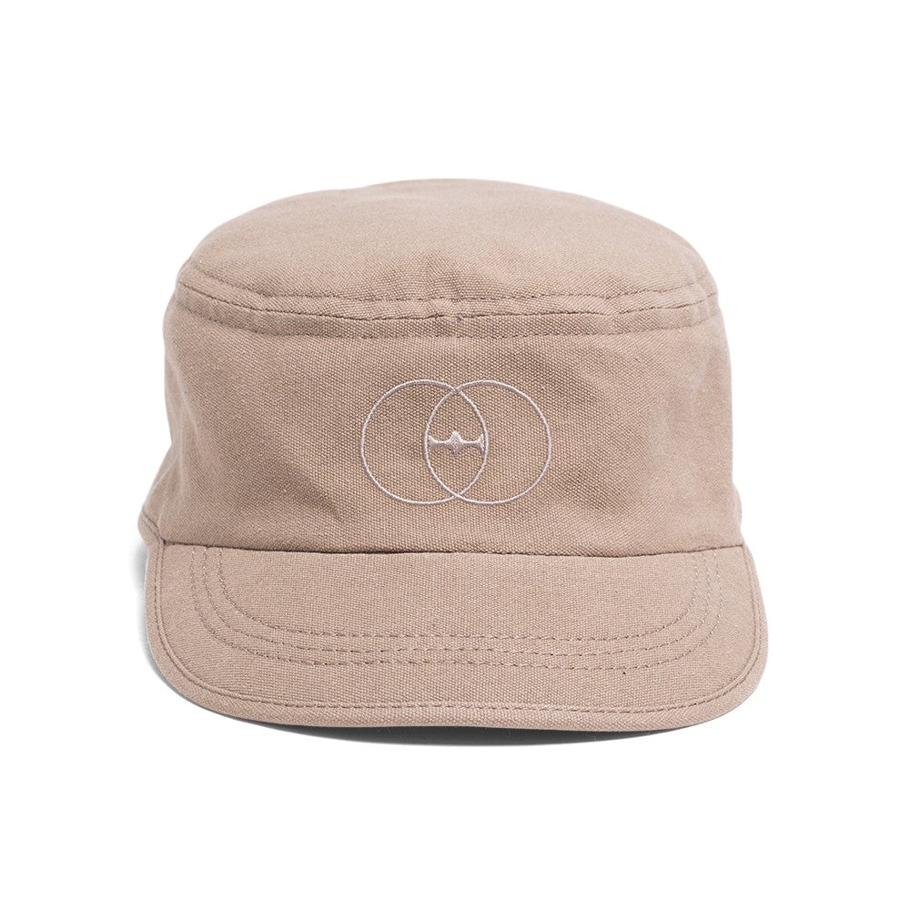 VEGAN CAP OF RECYCLED COTTON BEIGE AND COCONUT BUTTON - RUMI - VESICA PISCIS FOOTWEAR