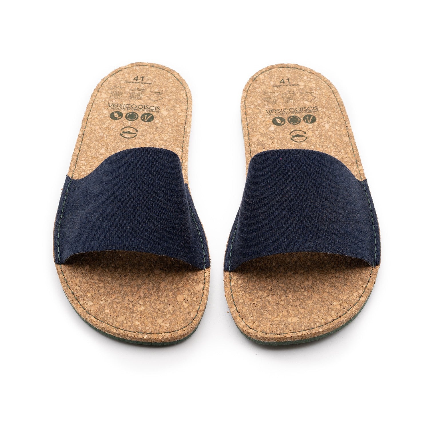 VEGAN SANDAL OF RECYCLED COTTON MARINE - VESICA PISCIS FOOTWEAR
