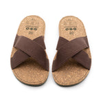 VEGAN SANDAL OF RECYCLED COTTON BROWN - VESICA PISCIS FOOTWEAR