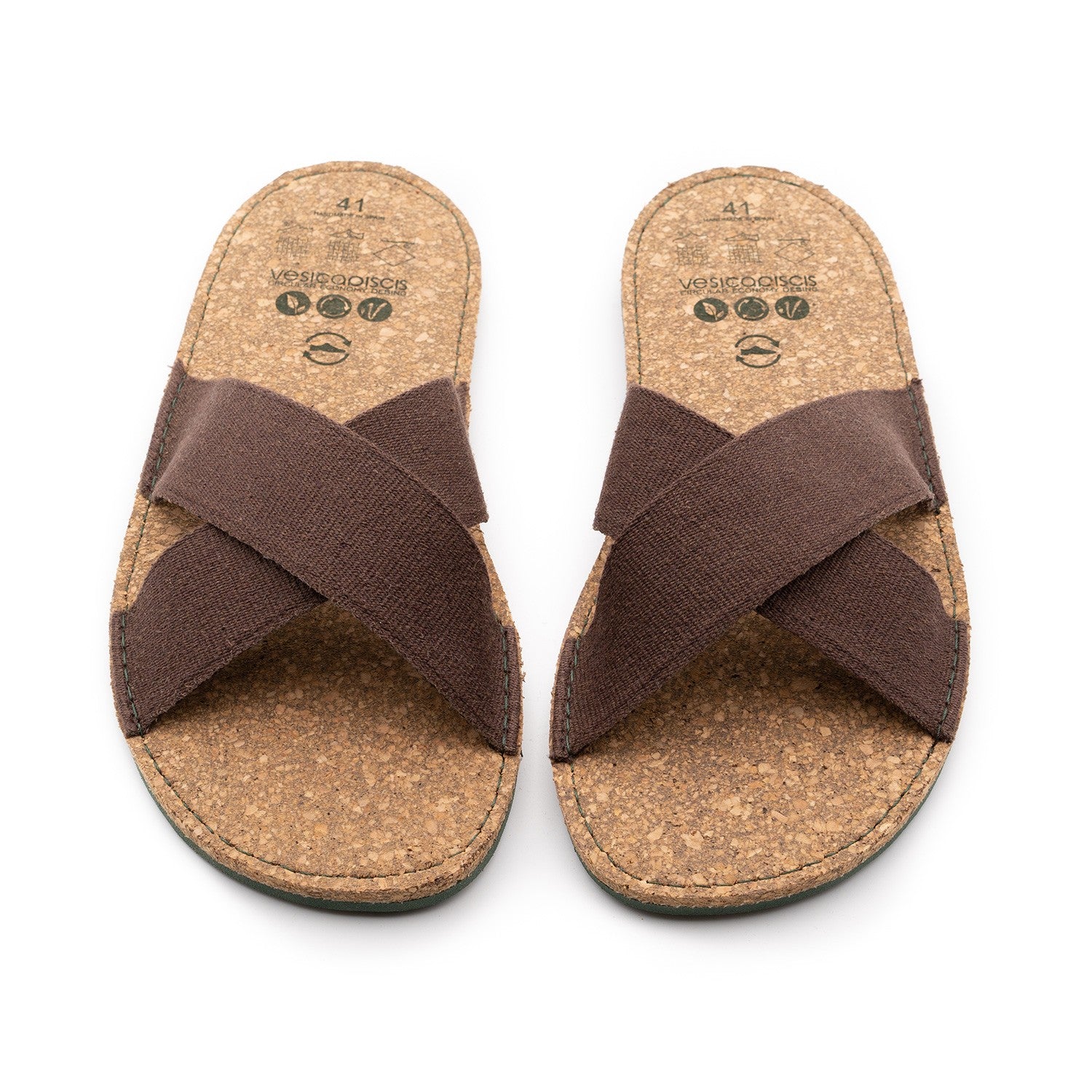 VEGAN SANDAL OF RECYCLED COTTON BROWN - VESICA PISCIS FOOTWEAR