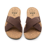 VEGAN SANDAL OF RECYCLED COTTON BROWN - VESICA PISCIS FOOTWEAR