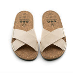 VEGAN SANDAL OF RECYCLED COTTON BEIGE - VESICA PISCIS FOOTWEAR