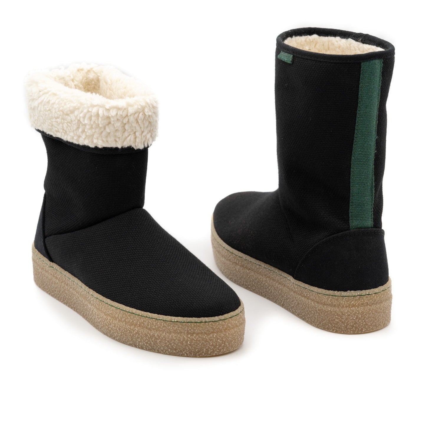 Vegan winter booty of recycled cotton black - VESICA PISCIS FOOTWEAR