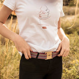Vegan belt made with recycled cotton and bamboo buckle - VESICA PISCIS FOOTWEAR
