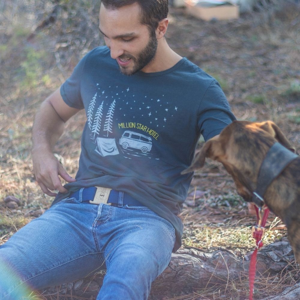 Vegan belt made with recycled cotton and bamboo buckle - VESICA PISCIS FOOTWEAR