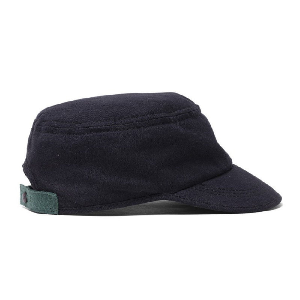 VEGAN CAP OF RECYCLED COTTON BLACK AND COCONUT BUTTON - RUMI - VESICA PISCIS FOOTWEAR