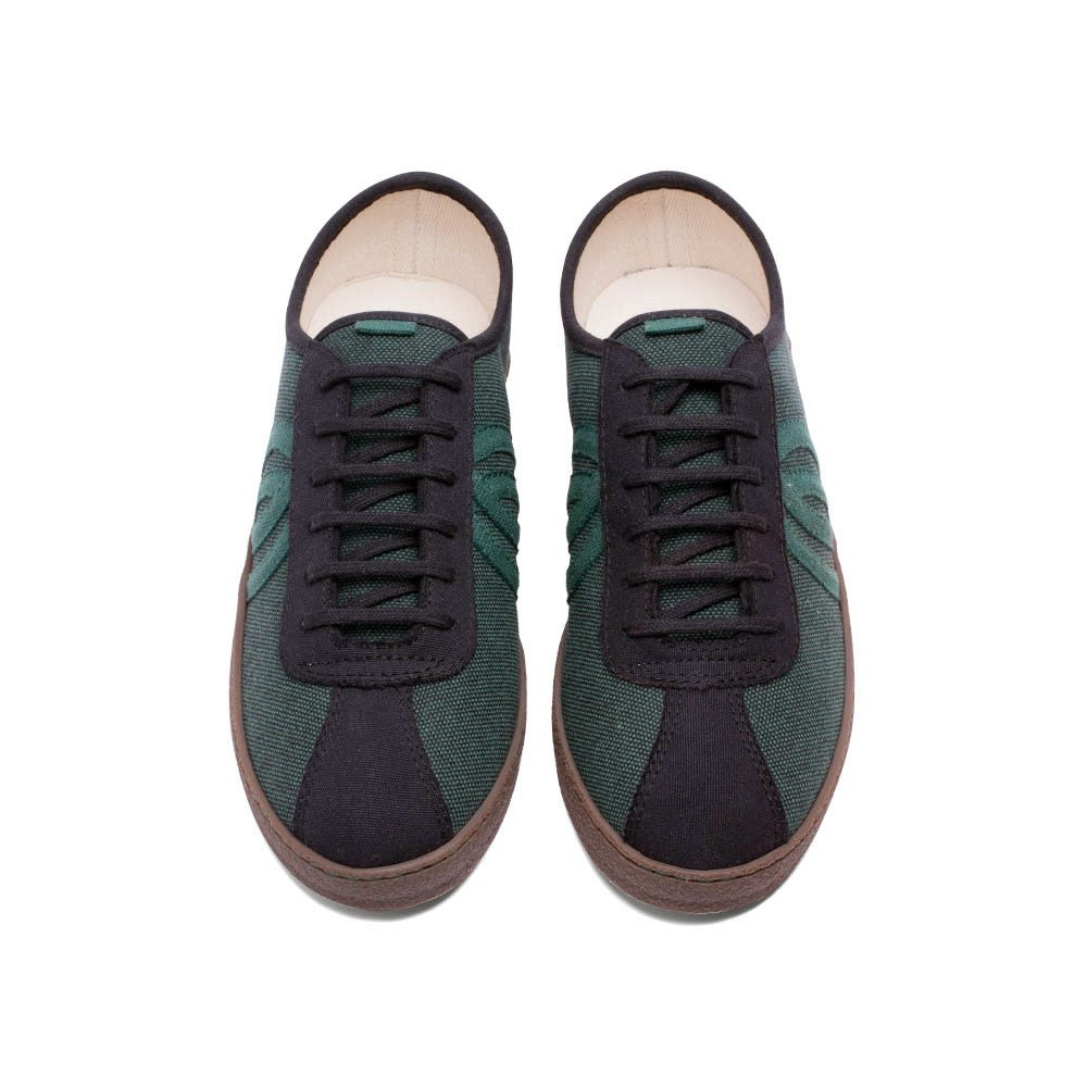 Vegan sneakers of recycled cotton black/green - VESICA PISCIS FOOTWEAR