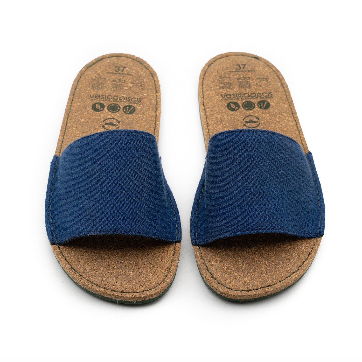 VEGAN SANDAL OF RECYCLED COTTON BLUE - VESICA PISCIS FOOTWEAR