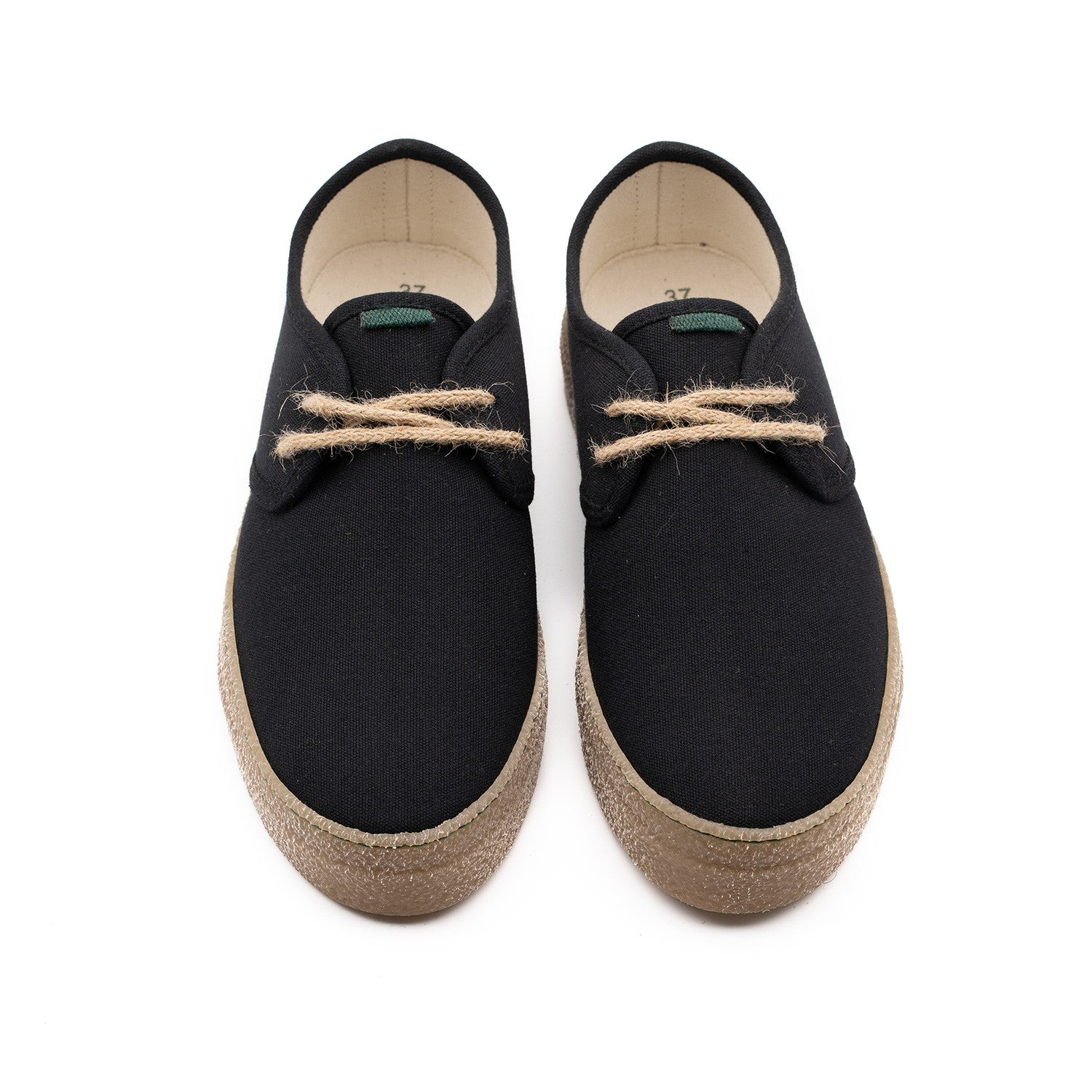 Vegan shoe of recycled cotton black - VESICA PISCIS FOOTWEAR