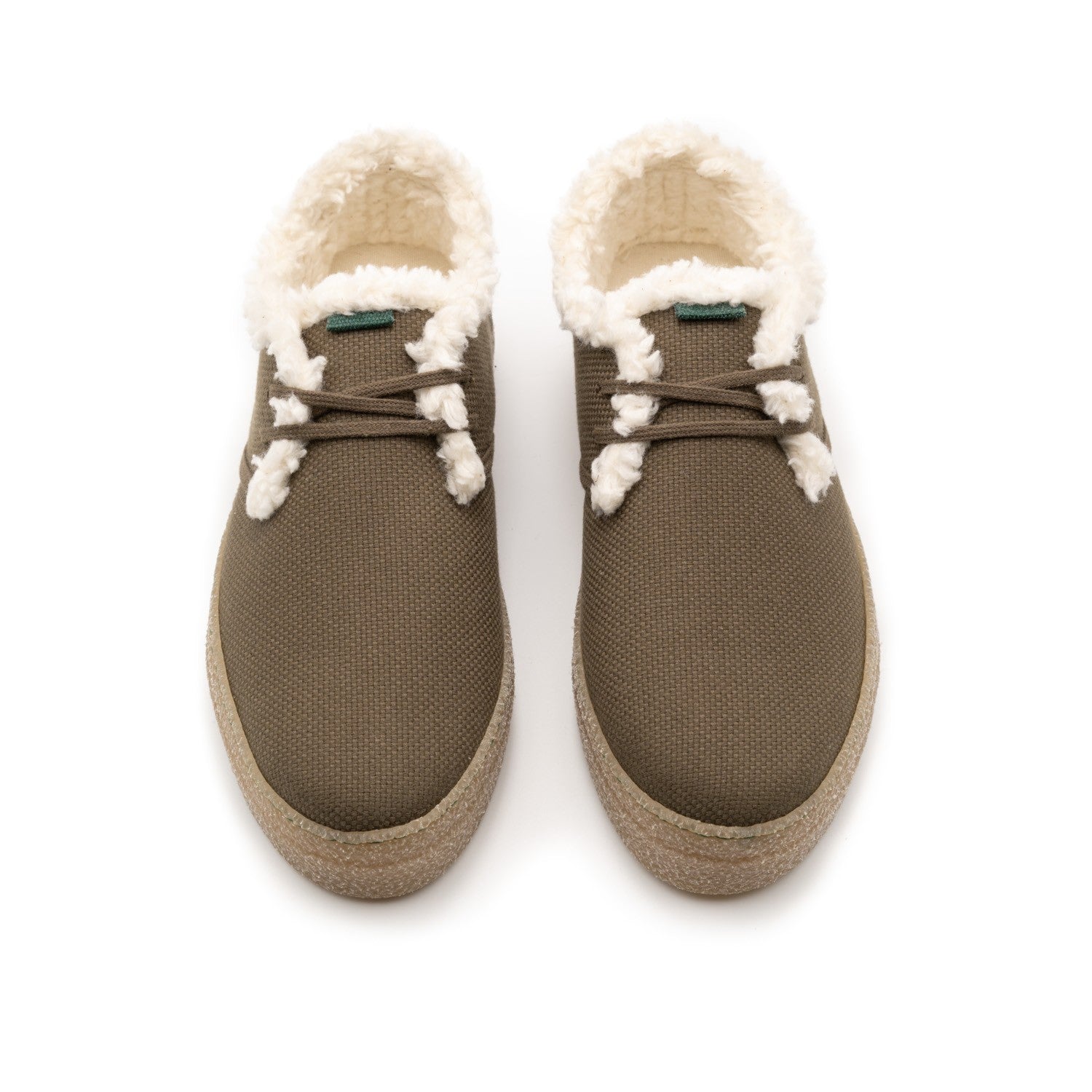 Vegan winter shoe of recycled cotton khaki - VESICA PISCIS FOOTWEAR