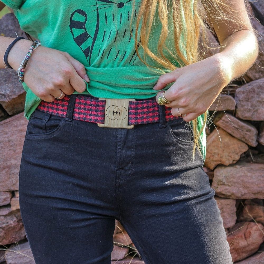 VEGAN BELT OF RECYCLED COTTON AND BAMBOO BUCKLED - VESICA PISCIS FOOTWEAR